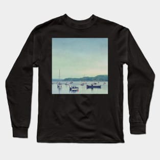 Scottish Coastline With Boats Long Sleeve T-Shirt